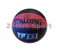 Фото М’яч баскетбольний гумовий №7 SPALDING 73831Z TF-33 (гума, бутил, чорно-оранжевий)