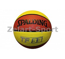 Фото М’яч баскетбольний гумовий №7 SPALDING 73833Z TF-33 (гума, бутіл, червоно-жовтий)