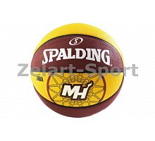 Фото М’яч баскетбольний гумовий №7 SPALDING 83161Z NBA TEAM HEAT (гума, бутіл, жовто-коричневий)