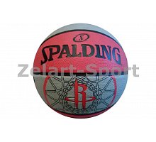 Фото М’яч баскетбольний гумовий №7 SPALDING 83171Z NBA TEAM ROCKET (гума, бутіл, червоний-сірий)