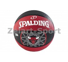 Фото М’яч баскетбольний гумовий №7 SPALDING 83173Z NBA TEAM BULL (гума, бутіл, червоний-чорний)