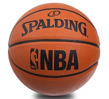 Фото М’яч баскетбольний гумовий №7 SPALDING BA-1309 NBA (гума, бутіл, коричневий)