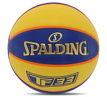 Фото М'яч баскетбольний гумовий SPALDING TF-33 84352Y №6 синій-жовтий