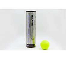 Фото М’яч для великого тенісу HEAD (4шт) 571304 SILVER METAL CAN (у вакуумному впакуванні)