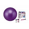 Фото 1 - М’яч для фітнесу (фітбол) SOLEX масажний 55см BB-003-22-DN (PVC,1200г,+DVD,+насос, ABS-система)
