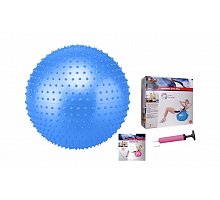 Фото М’яч для фітнесу (фітбол) SOLEX масажний 75см BB-003ABL-30 (PVC, +насос, синій, ABS-система)