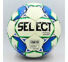 Фото М’яч для футзалу №4 ламінований SELECT ATTACK ST-8153 білий-зелений-синій (5 сл., пошитий вручну)