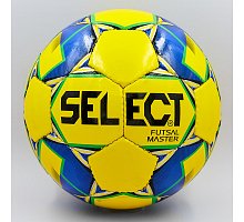 Фото М’яч для футзалу №4 ламінований SELECT MASTER ST-8147 (ST-8158) жовтий-синій-салатовий (5 сл., пошитий вручну)