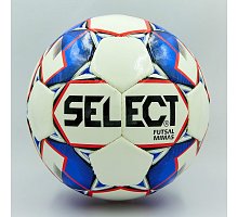 Фото М’яч для футзалу №4 ламінований SELECT MIMAS ST-8148 білий-синій (5 сл., пошитий вручну)