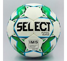 Фото М’яч для футзалу №4 ламінований SELECT SUPER ST-8141 білий-зелений (5 сл., пошитий вручну)