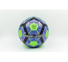 Фото М’яч футбольний №4 DX PREMIER LEAGUE FB-5424-6 зелений-т.синій-фіолетовий (5 сл., пошитий вручну)