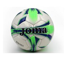 Фото М’яч футбольний №5 CORD JOMA J-2-G (№5, 5 сл., пошитий вручну, білий-салатовий-синій)