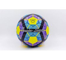 Фото М’яч футбольний №5 DX PREMIER LEAGUE FB-5423-3 (№5, 5 сл., пошитий вручну, жовто-фіолетовий-синій)