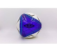 Фото М’яч футбольний №5 DX Umbro FB-5425-1 (№5, 5 сл., пошитий вручну, білий-фіолетовий)