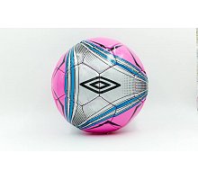 Фото М’яч футбольний №5 DX Umbro FB-5425-2 (№5, 5 сл., пошитий вручну, рожевий-сірий)