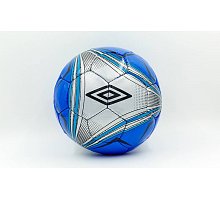 Фото М’яч футбольний №5 DX Umbro FB-5425-3 (№5, 5 сл., пошитий вручну, синій-сірий)