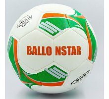 Фото М’яч футбольний №5 PU HYDRO TECNOLOGY BALLONSTAR FB-0177-1 білий-салатовий-оранжевий (№5, 5 сл., пошитий вручну)