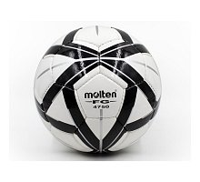 Фото М’яч футбольний №5 PU ламін. MOL MOL-14-1 чорний-білий (№5, 5 сл., пошитий вручну)