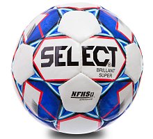 Фото М’яч футбольний №5 PU ламін. SELECT BRILLANT SUPER ST-10-2 (№5, 5 сл., пошитий вручну, білий-червоний-синій-чорний)