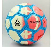Фото М’яч футбольний №5 PU ламін. SELECT CLASSIC ST-8160 білий-рожевий-блакитний (№5, 5 сл., пошитий вручну)