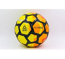 Фото М’яч футбольний №5 PU ламін. SELECT CLASSIC ST-8162 оранжевий-чорний-жовтий (№5, 5 сл., пошитий вручну)