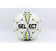 Фото М’яч футбольний №5 PU ламін. SELECT EVOLUTION ST-8163 білий-синій-жовтий (№5, 5 сл., пошитий вручну)