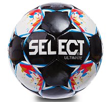 Фото М’яч футбольний №5 PU ламін. SELECT ULTIMATE ST-11-1 (№5, 5 сл., пошитий вручну, білий-червоний-блакитний-чорний)
