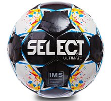Фото М’яч футбольний №5 PU ламін. SELECT ULTIMATE ST-11-2 (№5, 5 сл., пошитий вручну, білий-блакитний-чорний)
