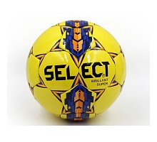 Фото М’яч футбольний №5 PU ламін. ST BRILLANT SUPER ST-26 жовтий-синій-оранжевий (№5, 5 сл., пошитий вручну)
