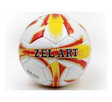 Фото М’яч футбольний №5 PU ламін. ZEL ZEL-01-1 білий-жовтий-червоний (№5, 5 сл., пошитий вручну)