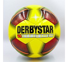 Фото М’яч футбольний №5 PVC ламін. Клеєний DERBYSTAR FB-0085 (№5, жовтий-червоний) Replica