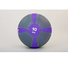Фото М’яч медичний (медбол) FI-5122-10 10кг (гума, d-28,5см, сірий-фіолетовий)
