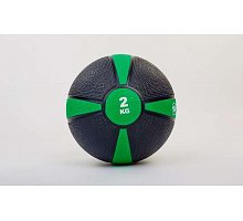 Фото М’яч медичний (медбол) FI-5122-2 2кг (гума, d-19см, чорний-зелений)