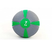 Фото М’яч медичний (медбол) FI-5122-7 7кг (гума, d-28,5см, сірий-зелений)