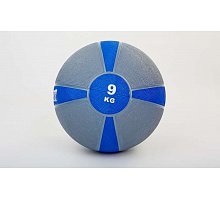 Фото М’яч медичний (медбол) FI-5122-9 9кг (гума, d-28,5см, сірий-синій)