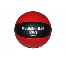 Фото М’яч медичний (медбол) MATSA ME-0241-2 2кг (верх-шкіра, наповнювач-пісок, d-16см, червоний-чорний)