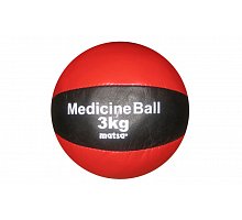 Фото М’яч медичний (медбол) MATSA ME-0241-3 3кг (верх-шкіра, наповнювач-пісок, d-18см, червоний-чорний)