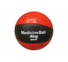 Фото М’яч медичний (медбол) MATSA ME-0241-4 4кг (верх-шкіра, наповнювач-пісок, d-20см, червоний-чорний)