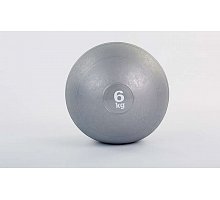 Фото М’яч медичний (слембол) SLAM BALL FI-5165-6 6кг (гума, мінеральний наповнювач, d-23см, сірий)