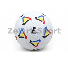 Фото М’яч гумовий Футбольний №5 S043 (гума, вага-420-450г, білий-жовтий)