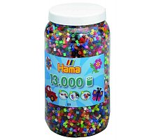 Фото Набір кольорових намистин, 13.000шт, 50 кольорів, MIDI 5+, Hama (211-68)