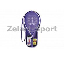 Фото Набір для великого тенісу WILSON WRT294500 VENUS-SERENA STARTER SET (1рак+2м’ячі+бут. для води, PVC)