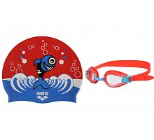 Фото Набір для плавання ARENA дитячий: окуляри, шапочка AR-92413-37 AWT MULTI (полікарбонат, TPR, силікон, червоний)