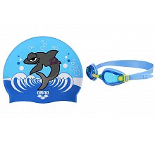 Фото Набір для плавання ARENA дитячий: окуляри, шапочка AR-92413-63 AWT MULTI (полікарбонат, TPR, силікон, сині)