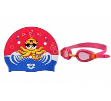 Фото Набір для плавання ARENA дитячий: окуляри, шапочка AR-92413-98 AWT MULTI (полікарбонат, TPR, силікон, рожевий)