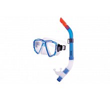 Фото Набір для плавання: маска, трубка ZEL ZP-24621-PVC (термоскло, PVC, пластик, синій, червоний)