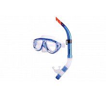 Фото Набір для плавання: маска, трубка ZEL ZP-24822-PVC (термоскло, PVC, пластик, блакитний)