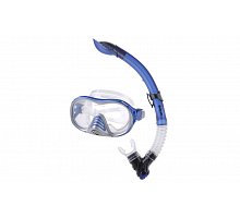 Фото Набір для плавання: маска, трубка ZEL ZP-28957-SIL (термоскло, PVC, силікон, пласт, син, червоний, жовтий)