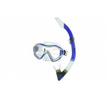 Фото Набір для плавання: маска, трубка ZEL ZP-29641-PVC (термоскло, PVC, пластик, синій, жовтий)
