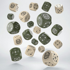 Набір кубиків Crosshairs Compact D6: Beige&Olive (20 шт). Q WORKSHOP (STCA03)